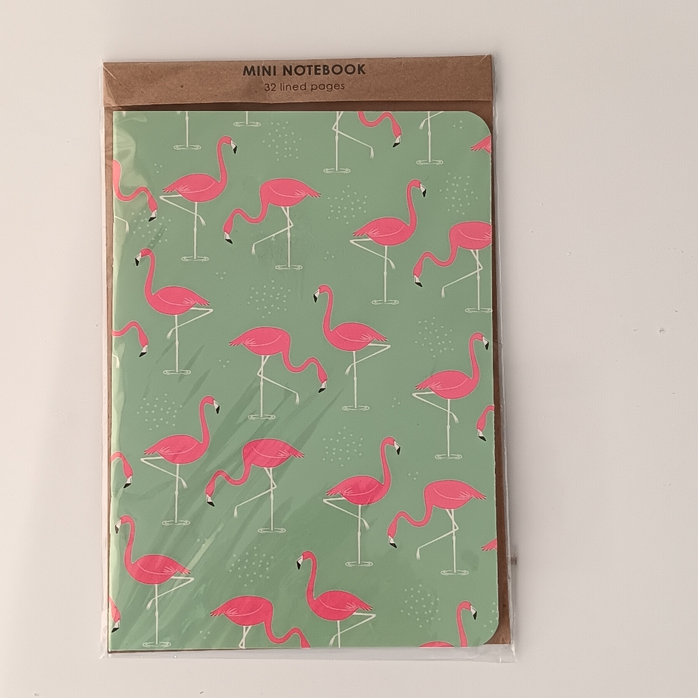 NEW Ms. Sparkle & Co. Flamingo Mini Notebook 32 Lined Pages Pink Green Gifts